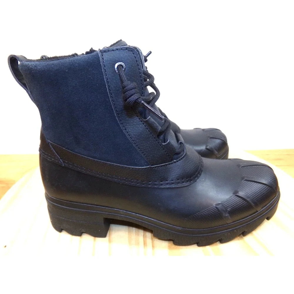 Sperry Duck Rain Boots STS88779 Womens Black Size 9 Chunky Booties